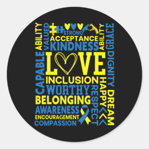 Adesivo Síndrome de Down Consciência Extra Cromossoma Tris