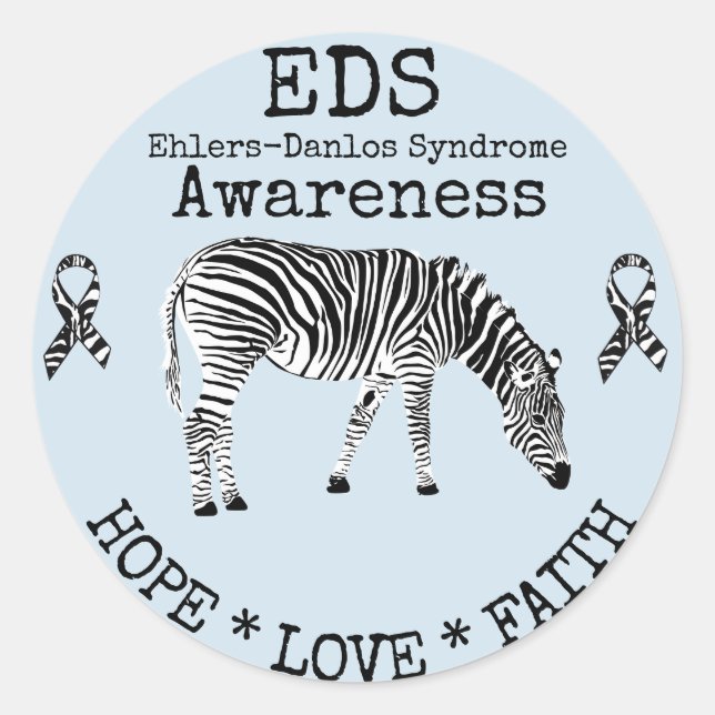 Adesivo Síndrome de Zebra Azul-Ehlers-Danlos-EDS Sticker (Frente)