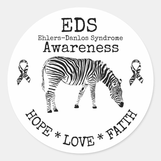 Adesivo Síndrome de Zebra Ehlers-Danlos - EDS Sticker (Frente)