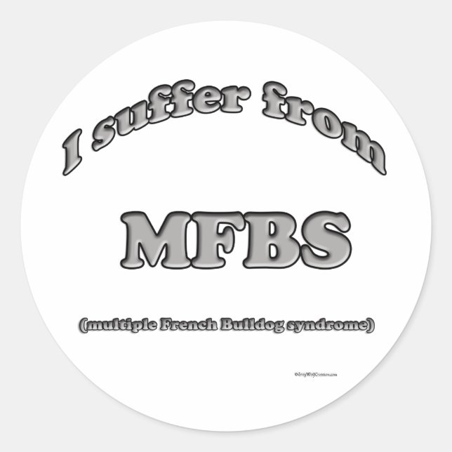 Adesivo Síndrome do Bulldog Francês - Sticker (Frente)