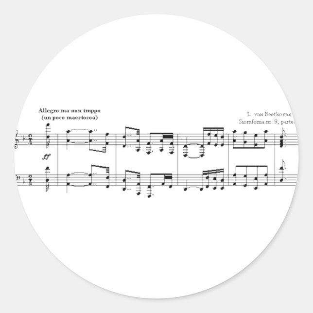 Adesivo Sinfonia de Beethoven nº 9 (Preto) (Frente)
