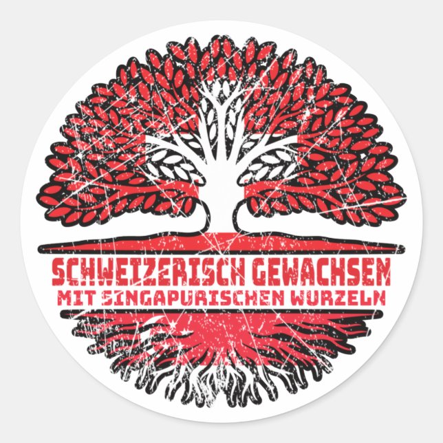 Adesivo Singapur Singapurisch Schweizer Schweiz Baum (Frente)