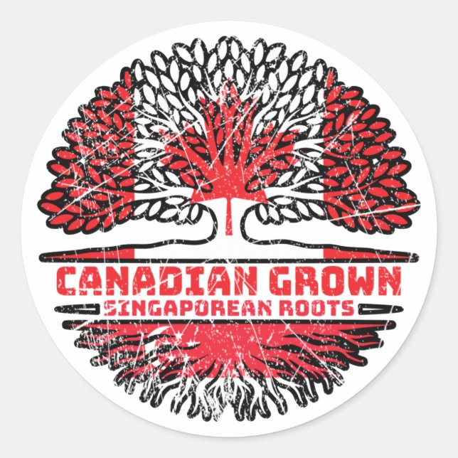 Adesivo Singapura Cingapura - Canadá Raízes de Árvore (Frente)