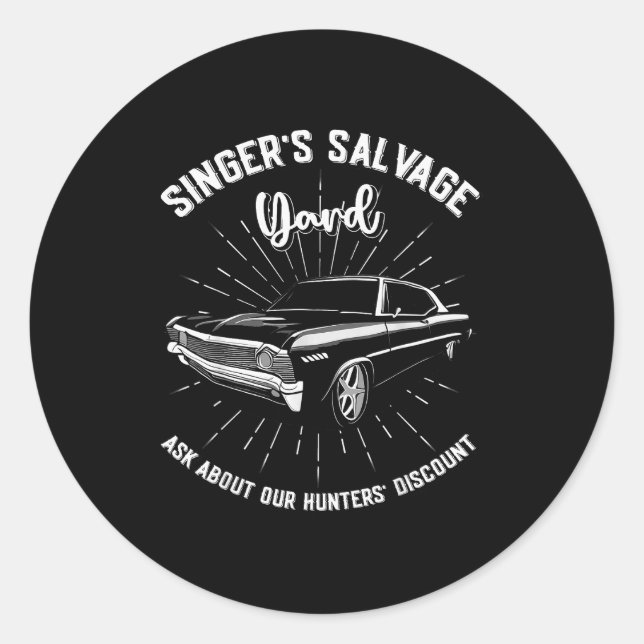 Adesivo Singers Salvage Yard Hunters Funny Spn  (Frente)