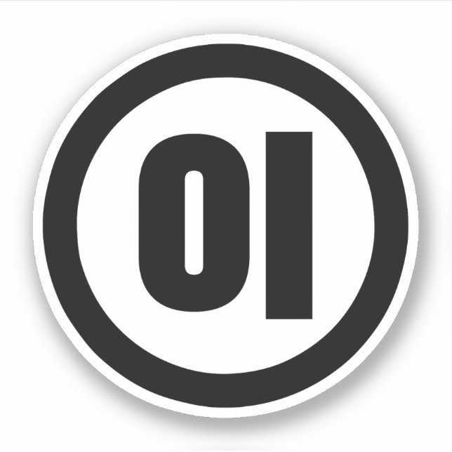 Adesivo Sino Coreano Número 2 Dois 이 Fábrica I 】 Hangul (Frente)