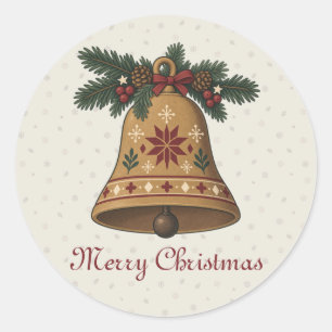 Adesivo Sino de Natal Nórdico com Estrela de Arte Folclóri
