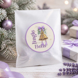 Adesivo Sinos de Jingle Bells com Laço e Borla Lavanda