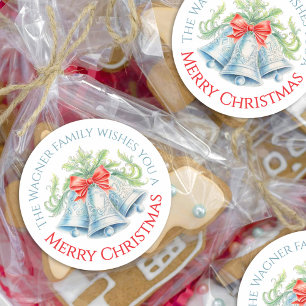 Adesivo Sinos de prata arco vermelho-d-água Feliz Natal