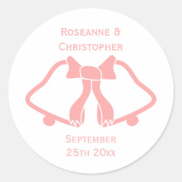 Adesivo Sinos E Fitas De Vinhetas De Casamento Rosa