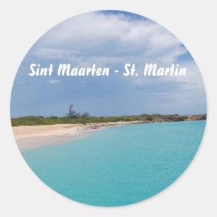 Adesivo Sint Maarten - cena da praia de St Martin