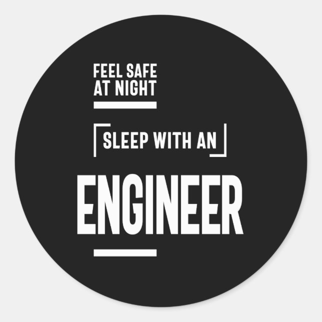 Adesivo Sinta-se seguro no sono noturno com um Engenheiro (Frente)