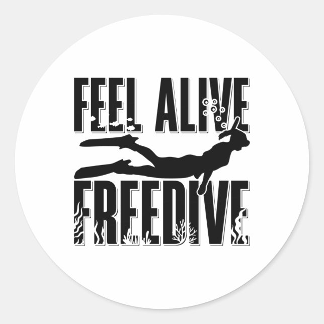 Adesivo Sinta-Se Vivo, Freedive Apnoe Freediver, Liberdade (Frente)