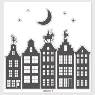Adesivo Sinterklaas Atop Canal Houses Autocolantes