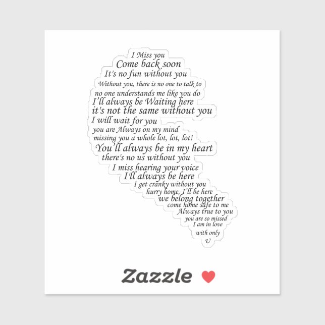 Adesivo Sinto Sua Falta (Folha)