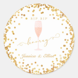 Adesivo Sip Sip Hooray Bachelorette Noivado Brunch