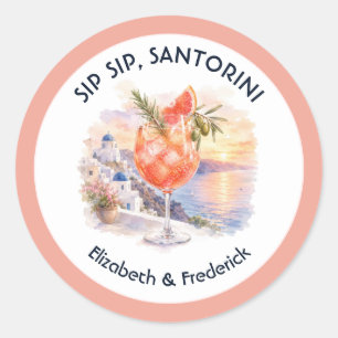 Adesivo Sip Sip Santorini Destino Grécia Casamento