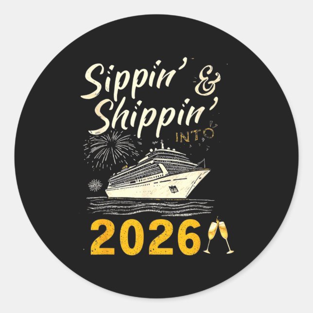 Adesivo Sipn’ &amp; Shipn’ Into 2026 Cruise Party, Happy N (Frente)