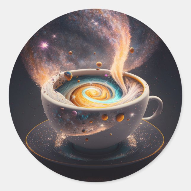 Adesivo Sips Cósmicos: Viagem Celestial através da Galáxia (Frente)