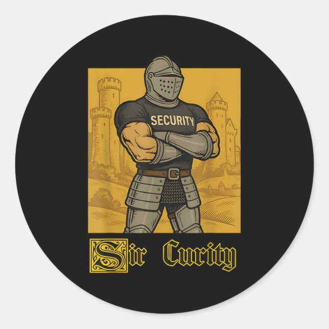 Adesivo Sir Cures Funny Security Pun Knight Memória Mediev (Frente)