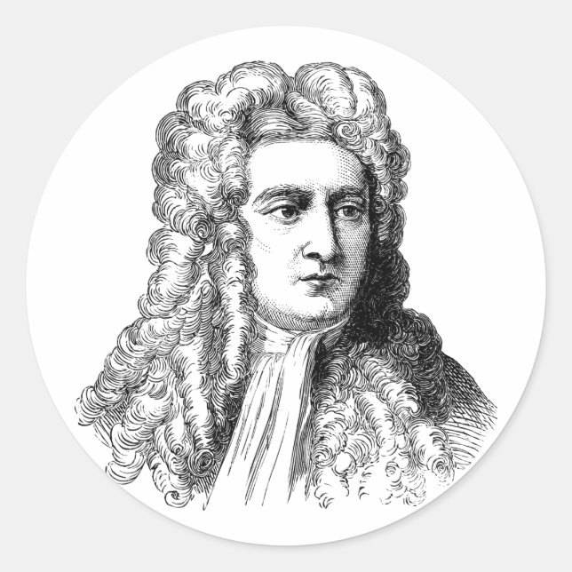 Adesivo Sir Isaac Newton Famoso Física de Matemática Cient (Frente)