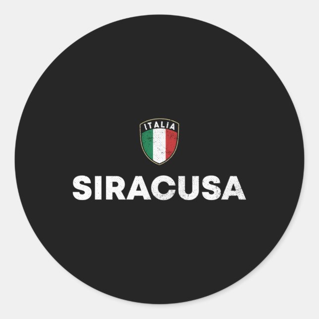 Adesivo Siracusa Syracuse Italia Flag Shield Sicilian Root (Frente)