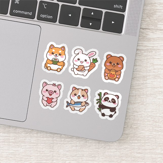 Adesivo Sistema de autocolantes para animais kawaii, adorá (Detalhe)