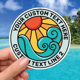 Adesivo Sistema Sun e Surf personalizado - Viagem Souvenir