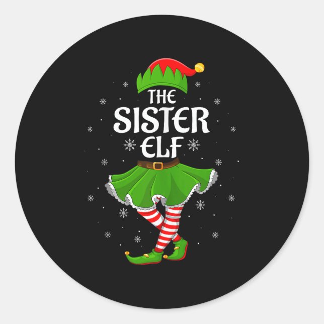 Adesivo Sister Elf Christmas Family Girls Women Elf Squad  (Frente)