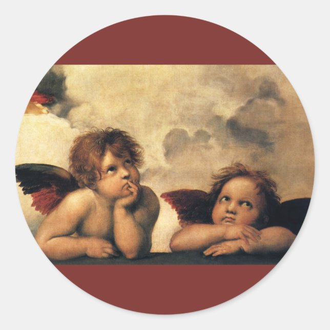 Adesivo Sistine Madonna Angels por Raphael Sanzio (Frente)