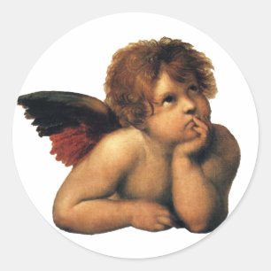 Adesivo Sistine Madonna, detalhe Angels de Raphael Sanzio