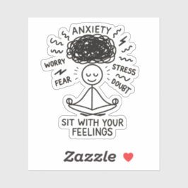 Adesivo Sit With Anxiety Mental Health Reminder Stickman