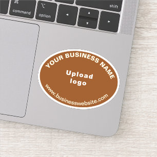 Adesivo Site comercial no Brown Oval Shape Vinyl Sticker