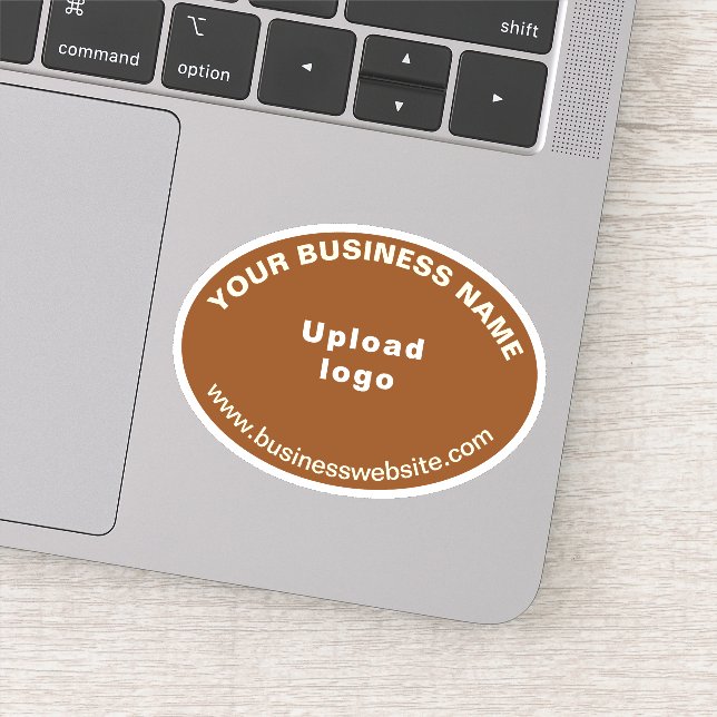 Adesivo Site comercial no Brown Oval Shape Vinyl Sticker (Detalhe)
