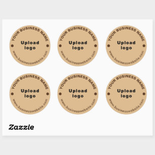 Adesivo Site comercial no Light Brown Round Sticker
