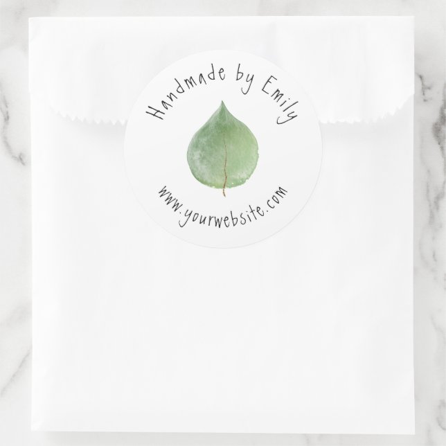 Adesivo Site da Eucalyptus Leaf Small Artesanato Business (Bolsa)