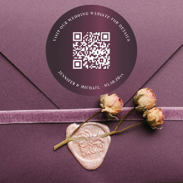 Adesivo Site de casamento Detalhes do código QR rsvp burgu
