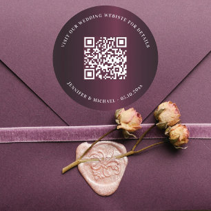 Adesivo Site de casamento Detalhes do código QR rsvp burgu