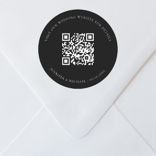 Adesivo Site de casamento Detalhes do código QR rsvp preto