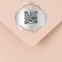 Adesivo Site de casamento Detalhes do código QR rsvp rosa 