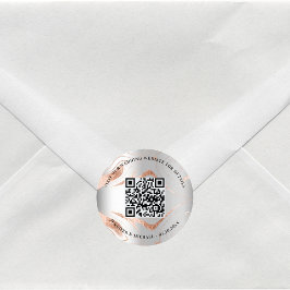 Adesivo Site de casamento Detalhes do código QR rsvp rosa 