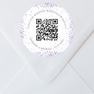 Adesivo Site de casamento Detalhes do código QR rsvp viole