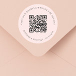 Adesivo Site de casamento Informações de detalhes sobre QR<br><div class="desc">Adicione sua url para seu site de casamento. Para obter informações,  detalhes,  rsvp online. Um fundo rosa dourado,  cor de pincel.</div>