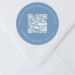 Adesivo Site de casamento Informações sobre QR detalhes rs<br><div class="desc">Adicione sua url para seu site de casamento. Para obter informações,  detalhes,  rsvp online. Um fundo azul empoeirado,  colorido.</div>