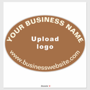 Adesivo Site de negócios no Brown Large Oval Shape Vinyl