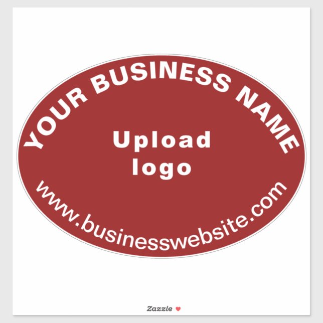 Adesivo Site de negócios no Red Large Oval Shape Vinyl (Folha)