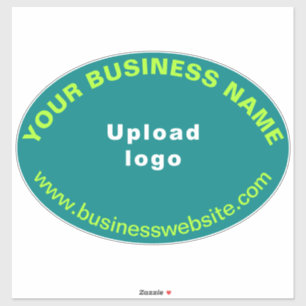 Adesivo Site de negócios no Teal Green Large Oval Vinyl