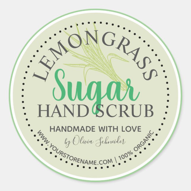 Adesivo Site Personalizado Da Limongramínea Sugar Scrub (Frente)