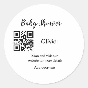 Adesivo site simples de chá de bebê código de barras QR ad