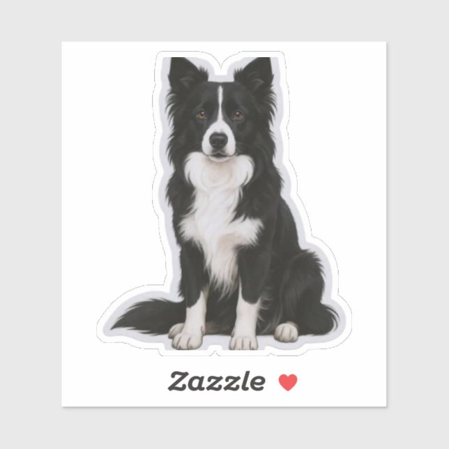Adesivo Sitting Border Collie (Folha)