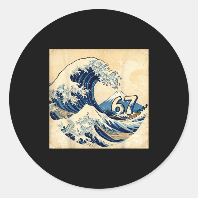 Adesivo Six Seven 67 6-7 Japanese The Great Wave Off Kanag (Frente)